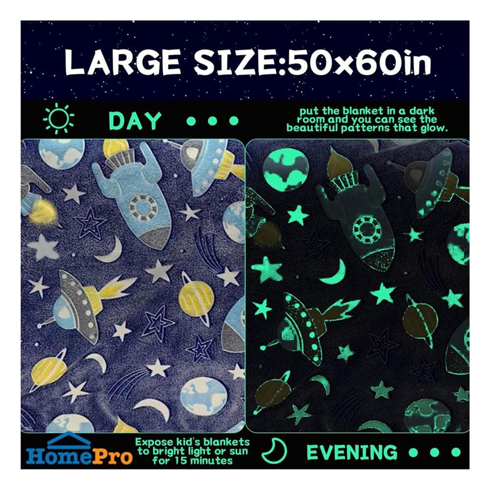 ผ้าห่มเรืองแสง SNAZZ SPACE 50x60 นิ้ว สี PURPLE
