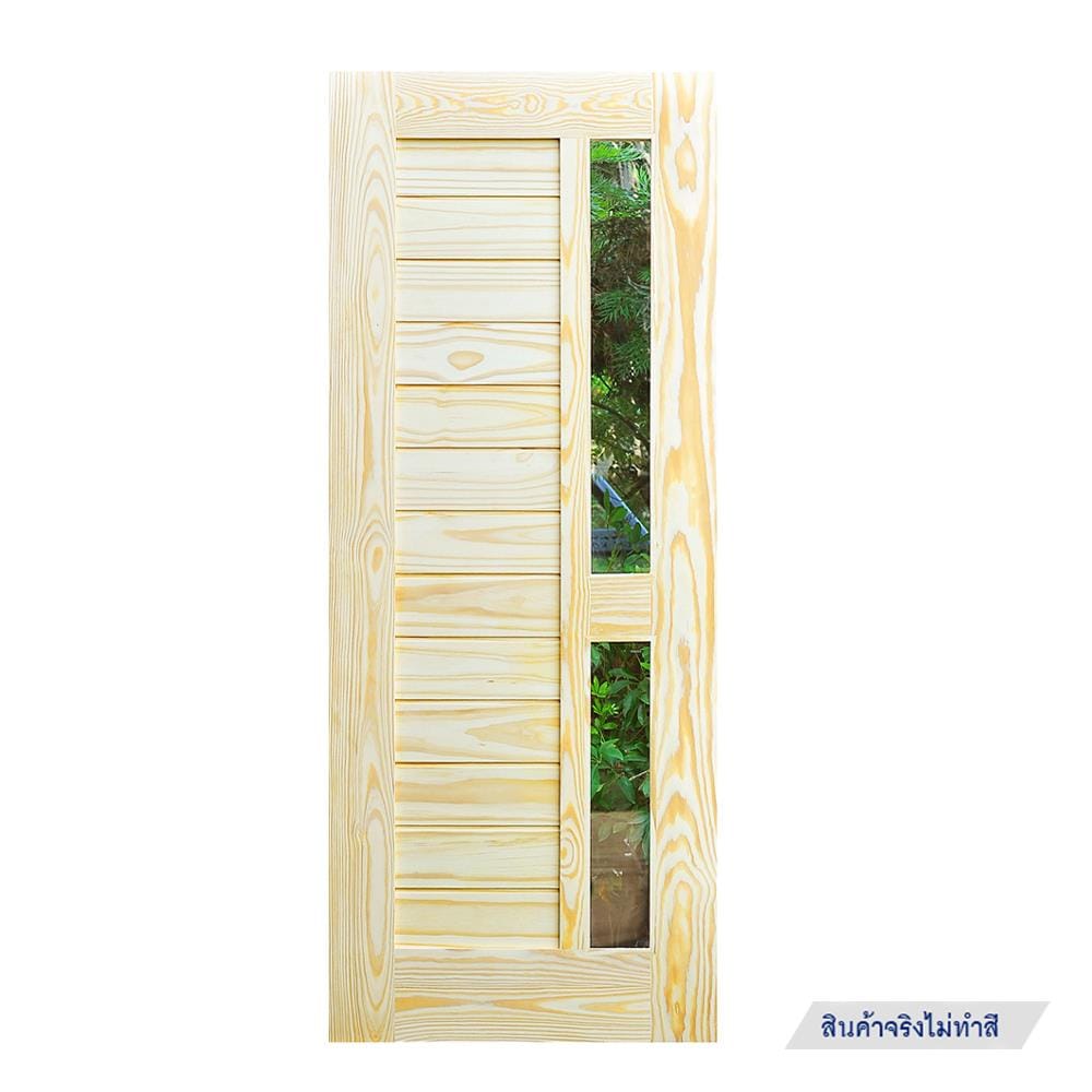 ประตูไม้สนนิวซีแลนด์ ไม่เจาะลูกบิด D2D-408 80x200 ซม. สีธรรมชาติ