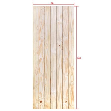 ประตูไม้สนนิวซีแลนด์ ไม่เจาะลูกบิด D2D ECO PINE-802 80x200 ซม. สีธรรมชาติ_4