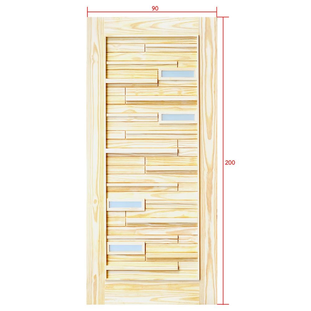 ประตูไม้สนนิวซีแลนด์ ไม่เจาะลูกบิด D2D D2D-501 PLUS 90x200 ซม. สีธรรมชาติ