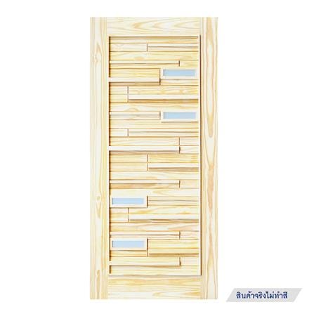 ประตูไม้สนนิวซีแลนด์ ไม่เจาะลูกบิด D2D D2D-501 PLUS 90x200 ซม. สีธรรมชาติ_0