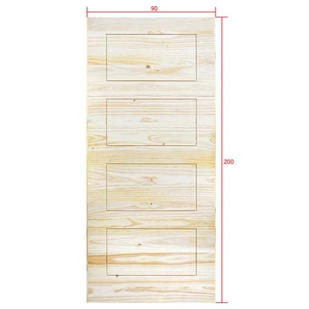ประตูไม้สนนิวซีแลนด์ D2D ECO PINE-811 90x200 ซม. สีธรรมชาติ ไม่เจาะลูกบิด_4