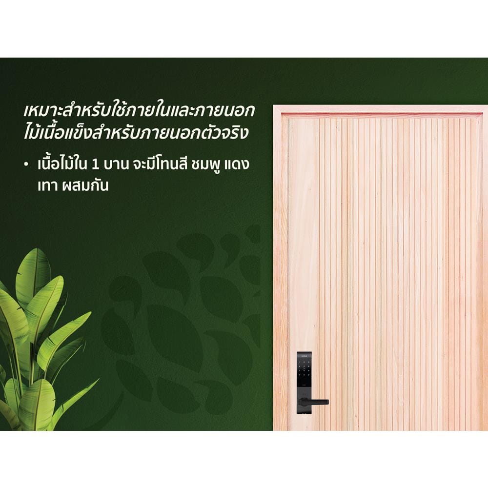 ประตูไม้เรดแกรนด์ดิส ไม่เจาะลูกบิด D2D-910 80x200 ซม. สีธรรมชาติ