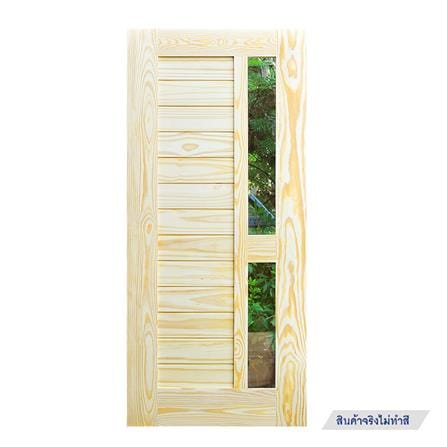 ประตูไม้สนนิวซีแลนด์ ไม่เจาะลูกบิด D2D D2D-408 90x200 ซม. สีธรรมชาติ_0