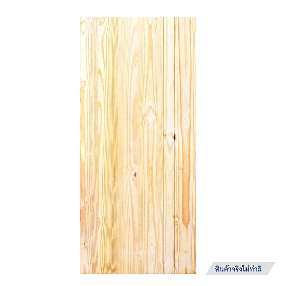 ประตูไม้สนนิวซีแลนด์ D2D ECO PINE-812 90x200 ซม. สีธรรมชาติ ไม่เจาะลูกบิด