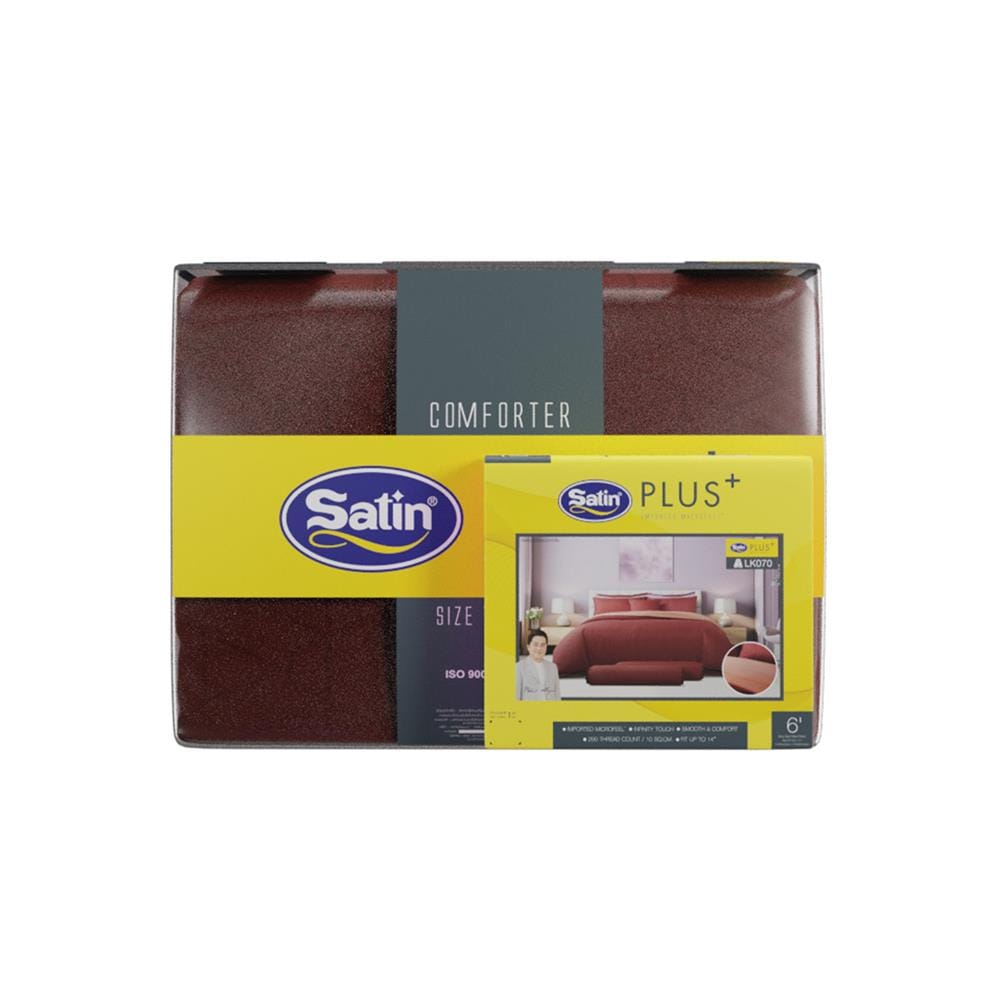 ชุดผ้าปูที่นอน 6 ฟุต (ชุด 6 ชิ้น) SATIN PLUS LUCKY ME LUCKY MORE LK070