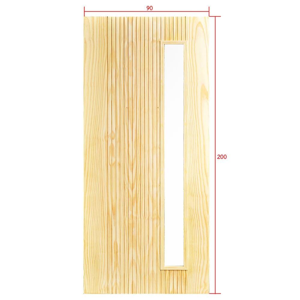 ประตูไม้สนนิวซีแลนด์ ไม่เจาะลูกบิด D2D D2D-913 90x200 ซม. สีธรรมชาติ