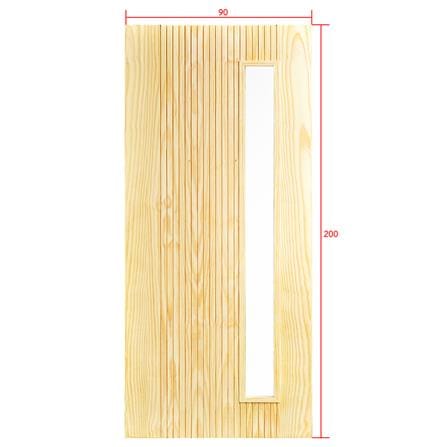 ประตูไม้สนนิวซีแลนด์ ไม่เจาะลูกบิด D2D D2D-913 90x200 ซม. สีธรรมชาติ_4