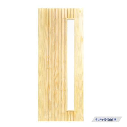 ประตูไม้สนนิวซีแลนด์ ไม่เจาะลูกบิด D2D-913 80x200 ซม. สีธรรมชาติ_0