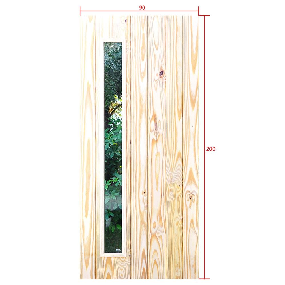 ประตูไม้สนนิวซีแลนด์ D2D ECO PINE-813 90x200 ซม. สีธรรมชาติ ไม่เจาะลูกบิด