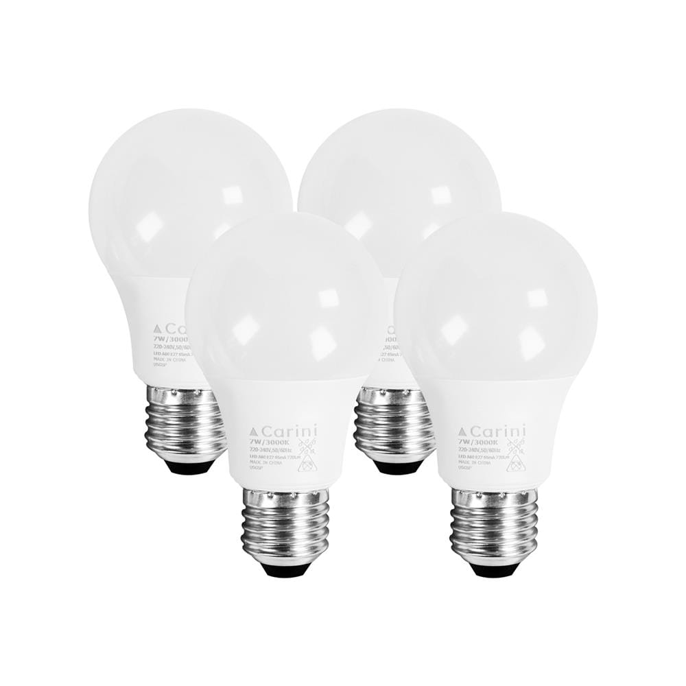 หลอด LED CARINI A60 ECOLIFE2 7 วัตต์ WARM WHITE E27 (แพ็ก 4 ชิ้น)