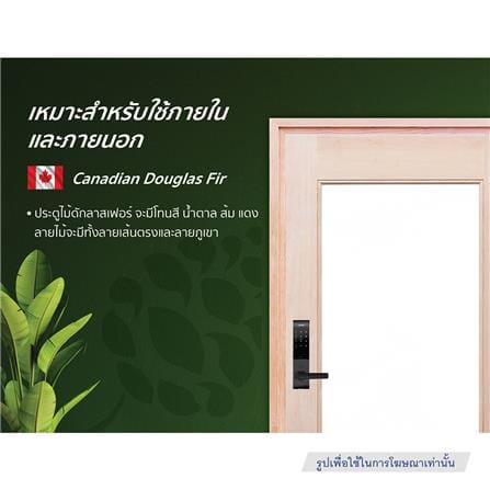 ประตูไม้ดักลาสเฟอร์ ไม่เจาะลูกบิด D2D D2D-418 90x200 ซม. สีธรรมชาติ_3