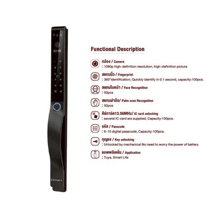 กลอนดิจิตอล CONLOCK CL-XETIA สีดำ_4