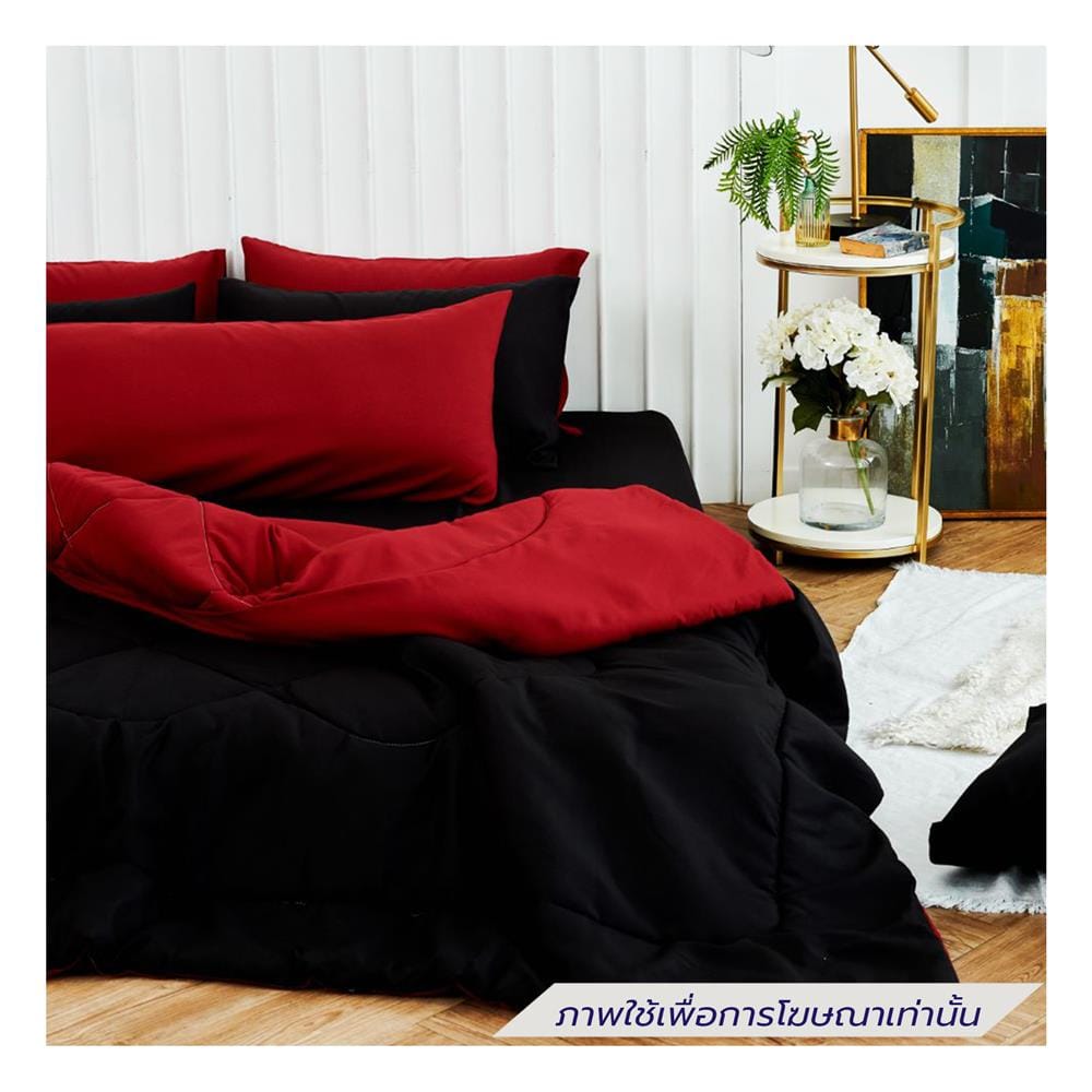 ชุดผ้าปูที่นอน 6 ฟุต (ชุด 6 ชิ้น) SANTA BEDDING สี BLACK/RED