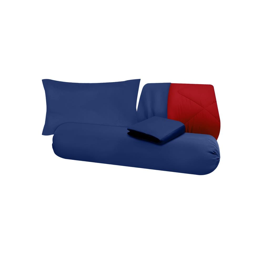 ชุดผ้าปูที่นอน 3.5 ฟุต (ชุด 4 ชิ้น) SANTA BEDDING สี BLUE/RED
