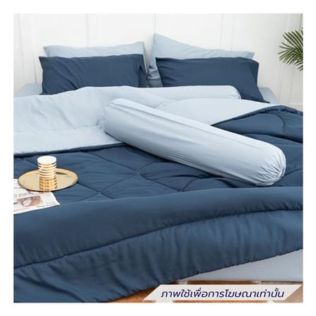 ชุดผ้าปูที่นอน 6 ฟุต (ชุด 6 ชิ้น) SANTA BEDDING สี LIGHT BLUE / NAVY BLUE_1
