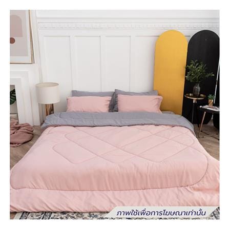 ชุดผ้าปูที่นอน 6 ฟุต (ชุด 6 ชิ้น)  SANTA BEDDING สี GREY/PINK_1