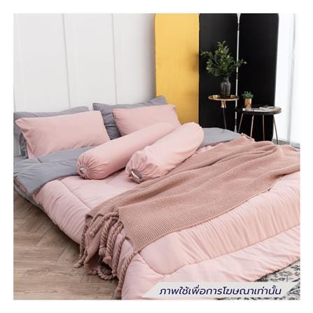ชุดผ้าปูที่นอน 6 ฟุต (ชุด 6 ชิ้น)  SANTA BEDDING สี GREY/PINK_0