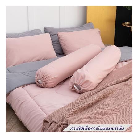 ชุดผ้าปูที่นอน 6 ฟุต (ชุด 6 ชิ้น)  SANTA BEDDING สี GREY/PINK_2