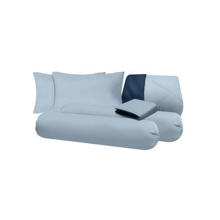 ชุดผ้าปูที่นอน 5 ฟุต (ชุด 6 ชิ้น) SANTA BEDDING สี LIGHT BLUE/NAVY BLUE_6