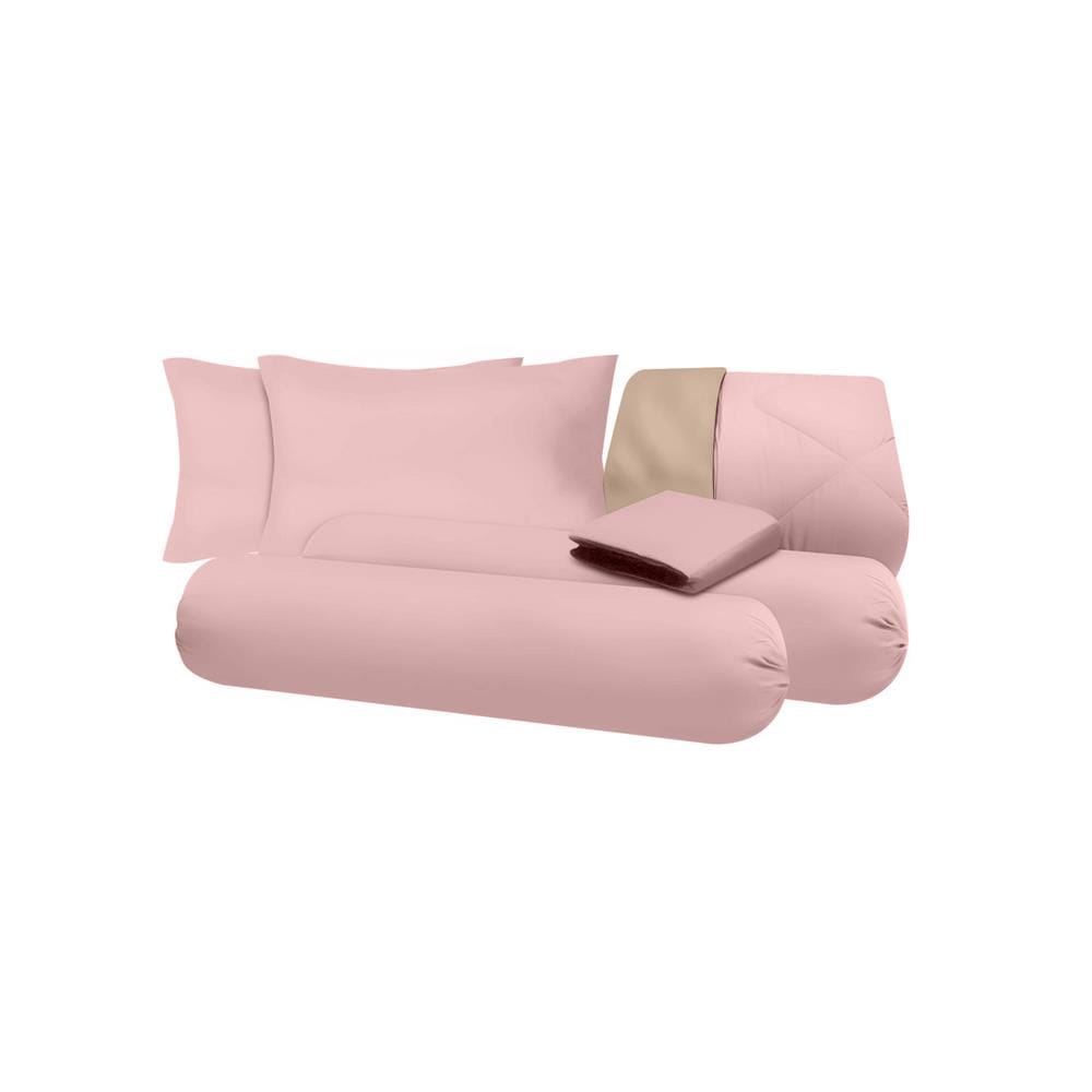 ชุดผ้าปูที่นอน 6 ฟุต (ชุด 6 ชิ้น) SANTA BEDDING สี PINK/BROWN