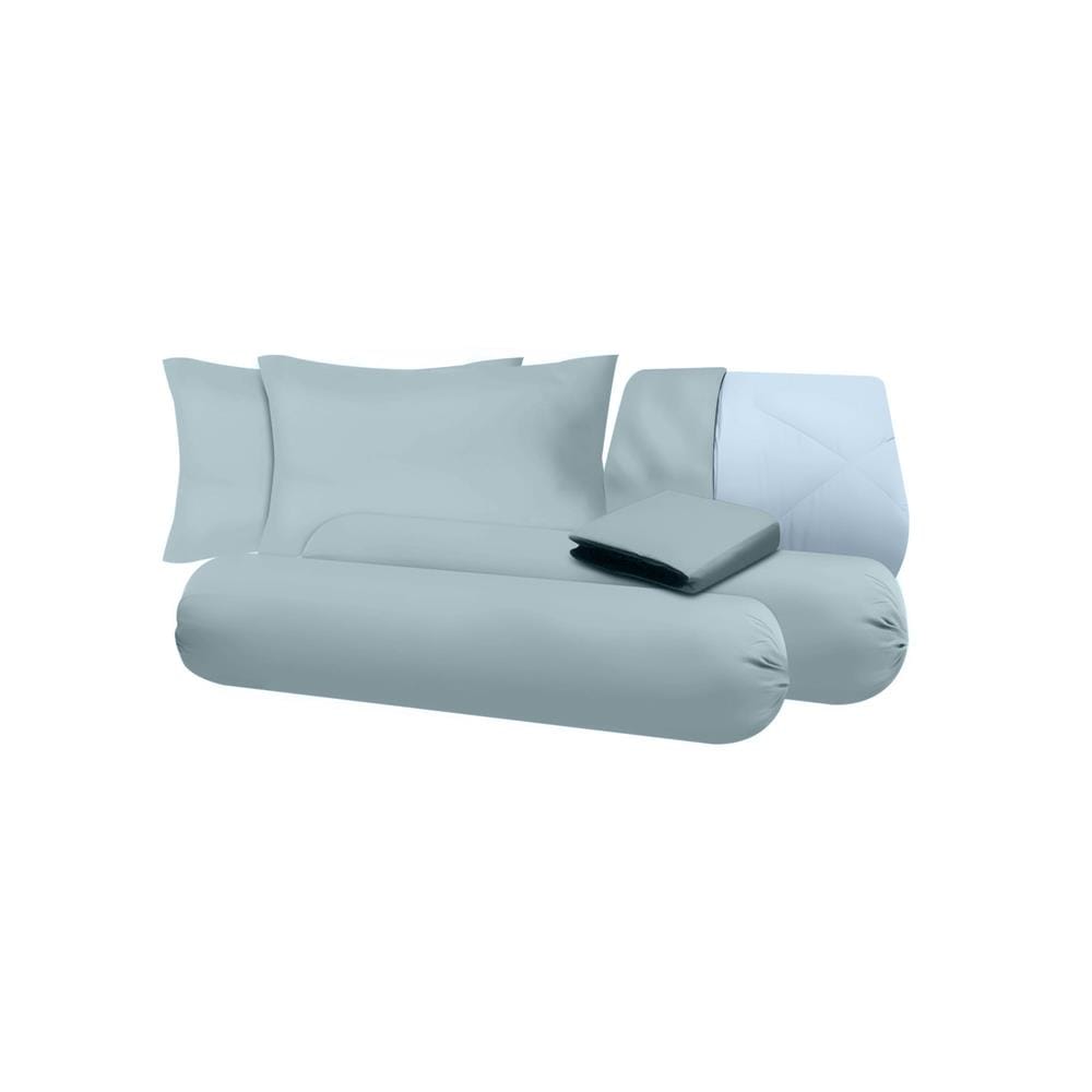 ชุดผ้าปูที่นอน 5 ฟุต (ชุด 6 ชิ้น) SANTA BEDDING สี GREEN /LIGHT BLUE