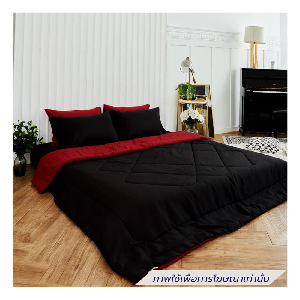 ชุดผ้าปูที่นอน 3.5 ฟุต (ชุด 4 ชิ้น) SANTA BEDDING สี BLACK/RED