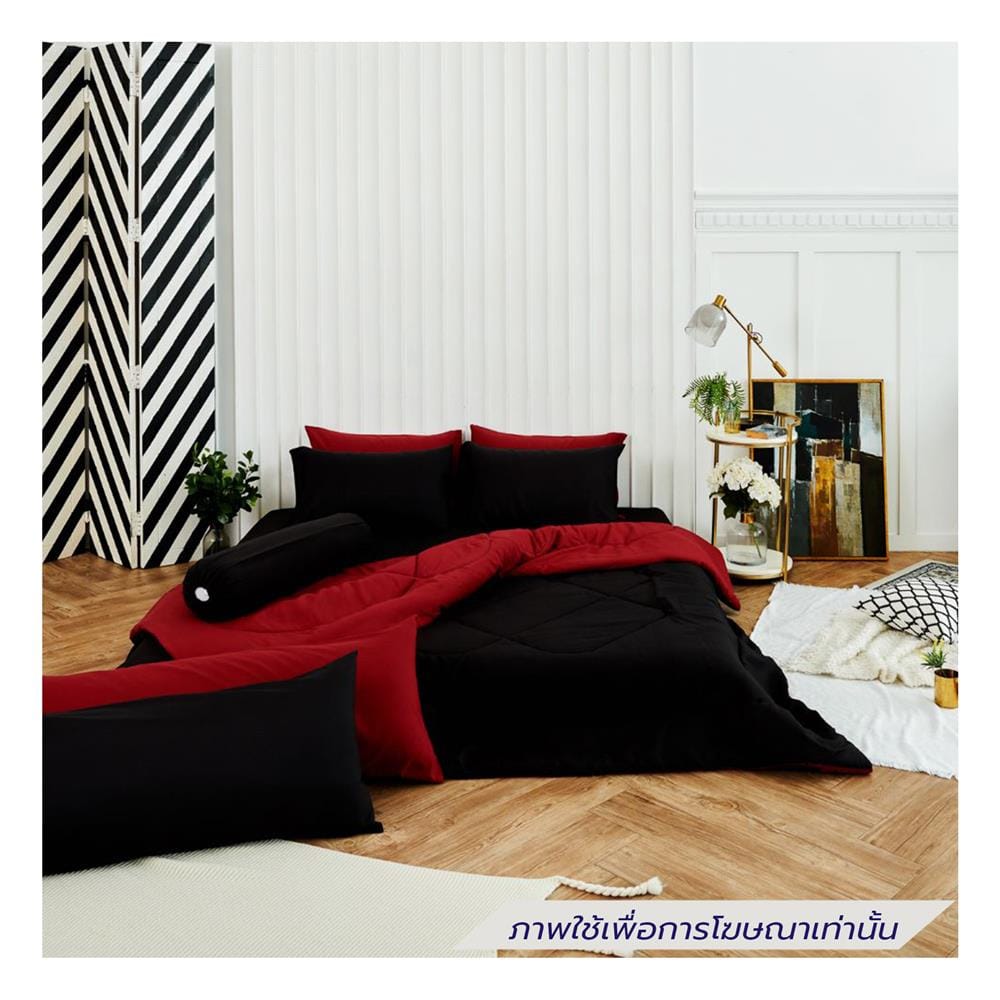 ชุดผ้าปูที่นอน 3.5 ฟุต (ชุด 4 ชิ้น) SANTA BEDDING สี BLACK/RED