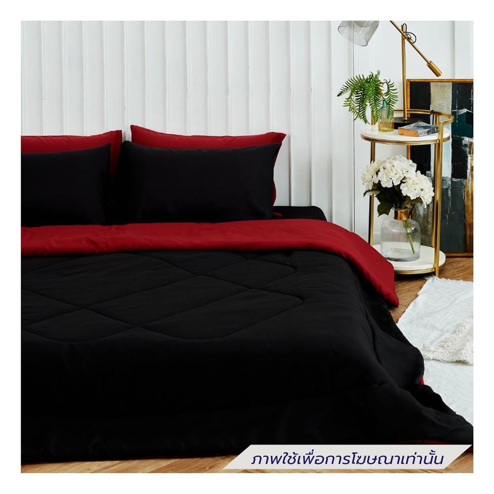 ชุดผ้าปูที่นอน 3.5 ฟุต (ชุด 4 ชิ้น) SANTA BEDDING สี BLACK/RED