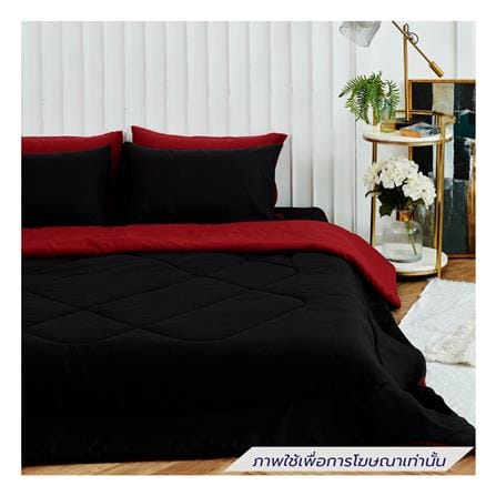 ชุดผ้าปูที่นอน 3.5 ฟุต (ชุด 4 ชิ้น) SANTA BEDDING สี BLACK/RED_2