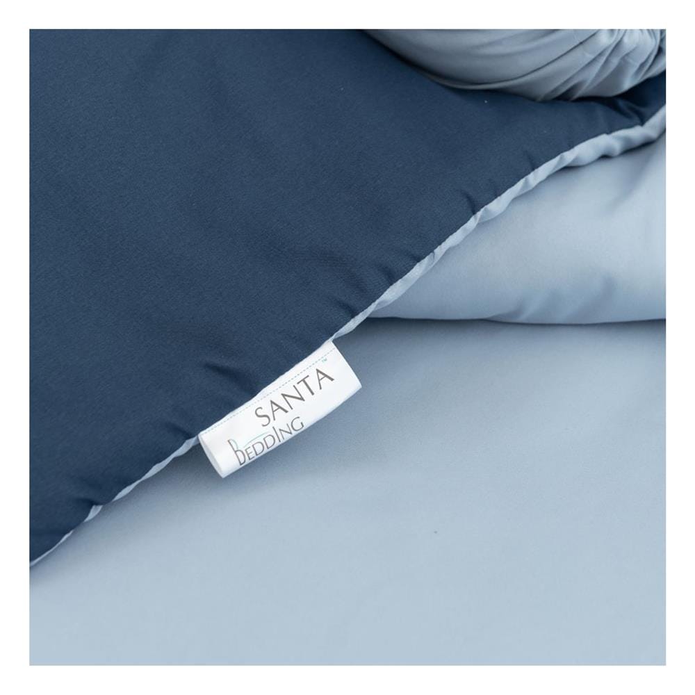 ชุดผ้าปูที่นอน 3.5 ฟุต (ชุด 4 ชิ้น) SANTA BEDDING สี LIGHT BLUE/NAVY BLUE