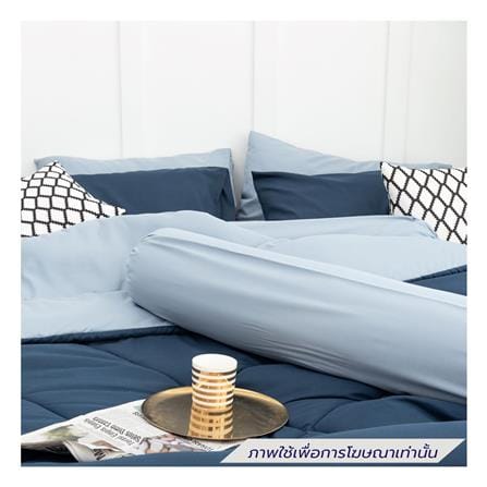 ชุดผ้าปูที่นอน 3.5 ฟุต (ชุด 4 ชิ้น) SANTA BEDDING สี LIGHT BLUE/NAVY BLUE_3