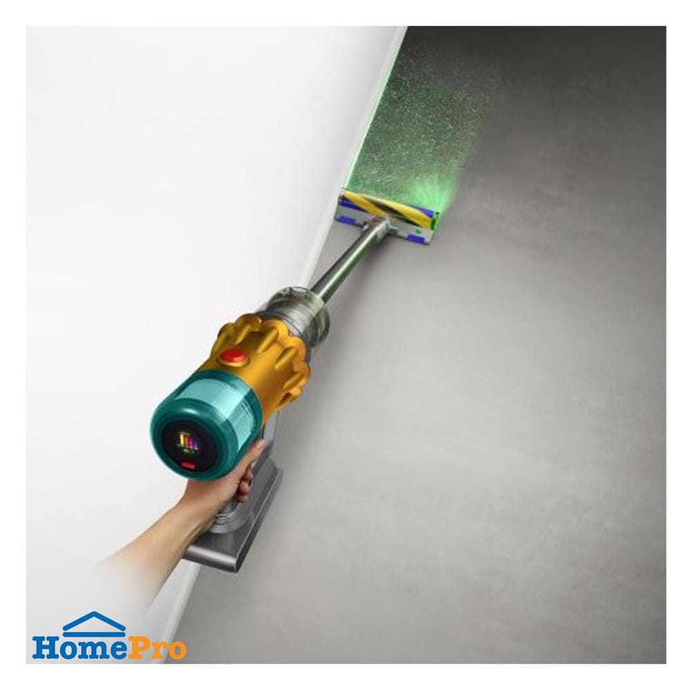 เครื่องดูดฝุ่นแบบด้าม DYSON SET SV46 V12 DETECT SLIM ABSOLUTE + FLOOR DOK สี YELLOW/IRON/NICKEL