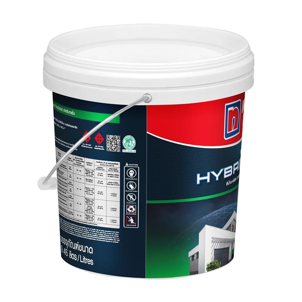 สีน้ำทาภายใน ชนิดด้าน NIPPON PAINT HYBRIDSHIELD BASE A สีขาว 2.5 แกลลอน