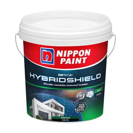 สีน้ำทาภายใน ชนิดด้าน NIPPON PAINT HYBRIDSHIELD BASE A สีขาว 2.5 แกลลอน_0