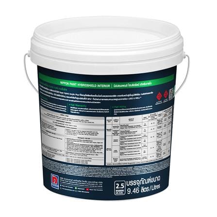 สีน้ำทาภายใน ชนิดด้าน NIPPON PAINT HYBRIDSHIELD BASE A สีขาว 2.5 แกลลอน_1