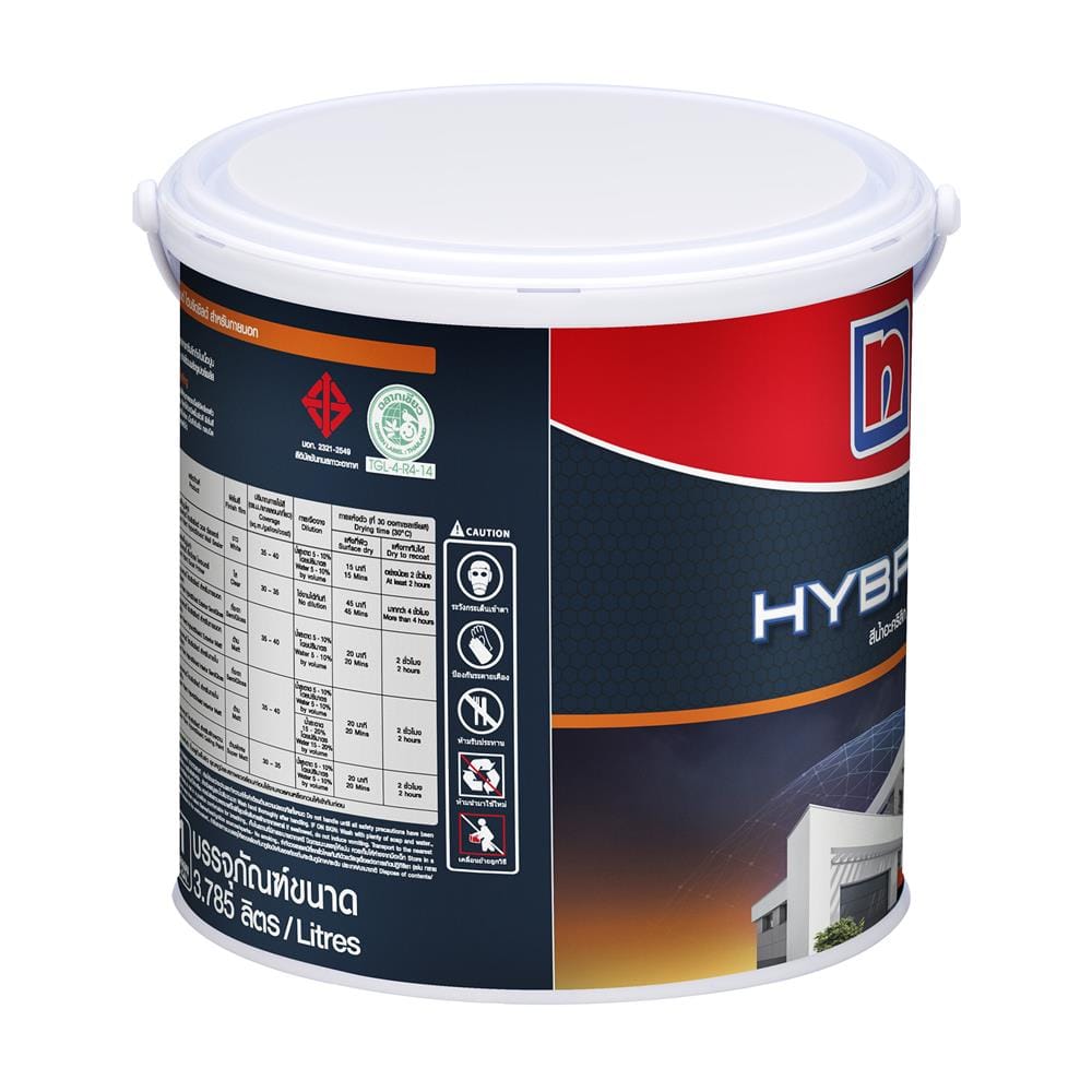 สีน้ำทาภายนอก ชนิดด้าน NIPPON PAINT HYBRIDSHIELD BASE A 1 แกลลอน