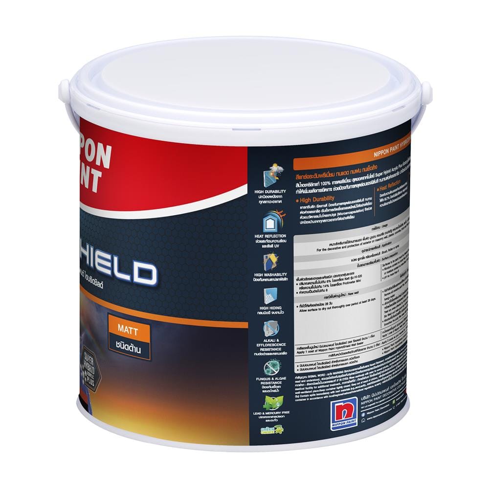 สีน้ำทาภายนอก ชนิดด้าน NIPPON PAINT HYBRIDSHIELD BASE B 1 แกลลอน