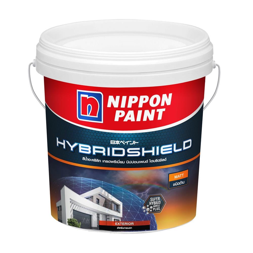 สีน้ำทาภายนอก ชนิดด้าน NIPPON PAINT HYBRIDSHIELD BASE A 2.5 แกลลอน