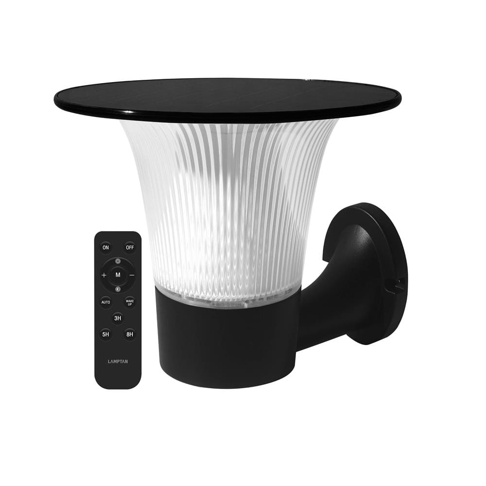 ไฟผนังนอก SOLAR LAMPTAN 2IN1 FLOWLIGH 15 วัตต์ DAYLIGHT/COOL WHITE/WARM WHITE สีดำ