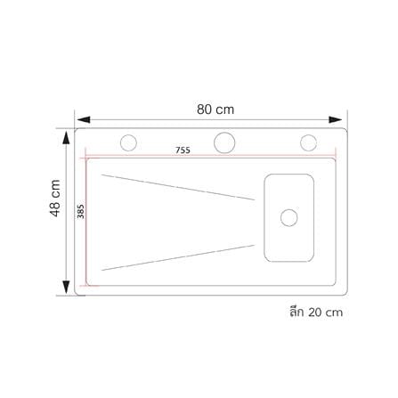 ซิงค์ฝัง 1 หลุม S-FLO NL0009 SM8048-B สีดำ_3
