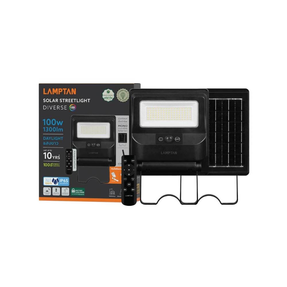 ไฟถนน SOLAR LAMPTAN DIVERSE 100 วัตต์ DAYLIGHT สีดำ