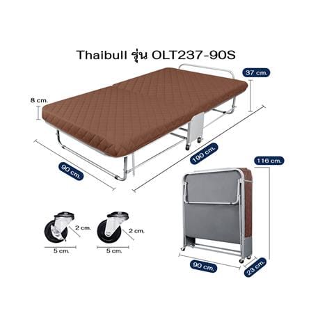 เตียงพับพร้อม TOPPER THAIBULL OLT237-90S 90x190x37 ซม. สี BROWN_8