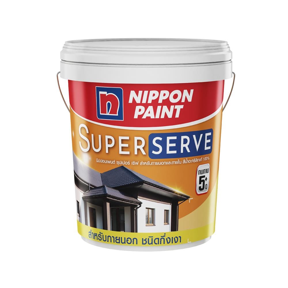 สีน้ำทาภายนอก ชนิดกึ่งเงา NIPPON PAINT SUPERSERVE BASE A 5 แกลลอน