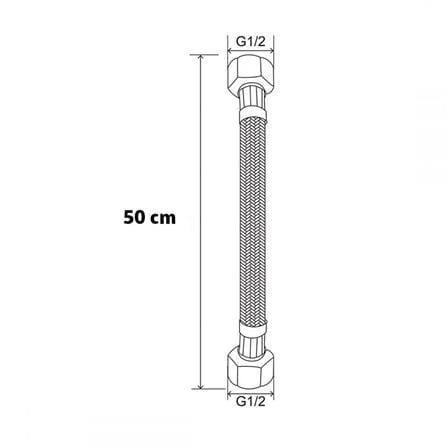 สายน้ำดีน้ำอุ่น-น้ำเย็น 19.69 นิ้ว RASLAND RA G741-BK_1