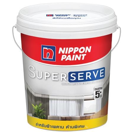 สีน้ำทาฝ้า ชนิดด้าน NIPPON PAINT SUPER SERVE SS800 สีขาว 5 แกลลอน_0