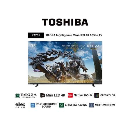 ทีวีมินิแอลอีดี 75 นิ้ว TOSHIBA (4K, MINI LED, VIDAA) 75Z770RP_4