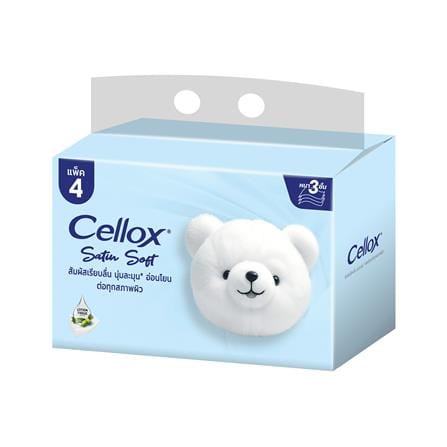 กระดาษเช็ดหน้า CELLOX SATIN 3PLY 70 แผ่น (แพ็ก 4 ชิ้น)_0