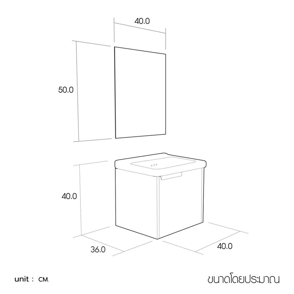 อ่างเคาน์เตอร์ WSP BSCC-152 สีเทา