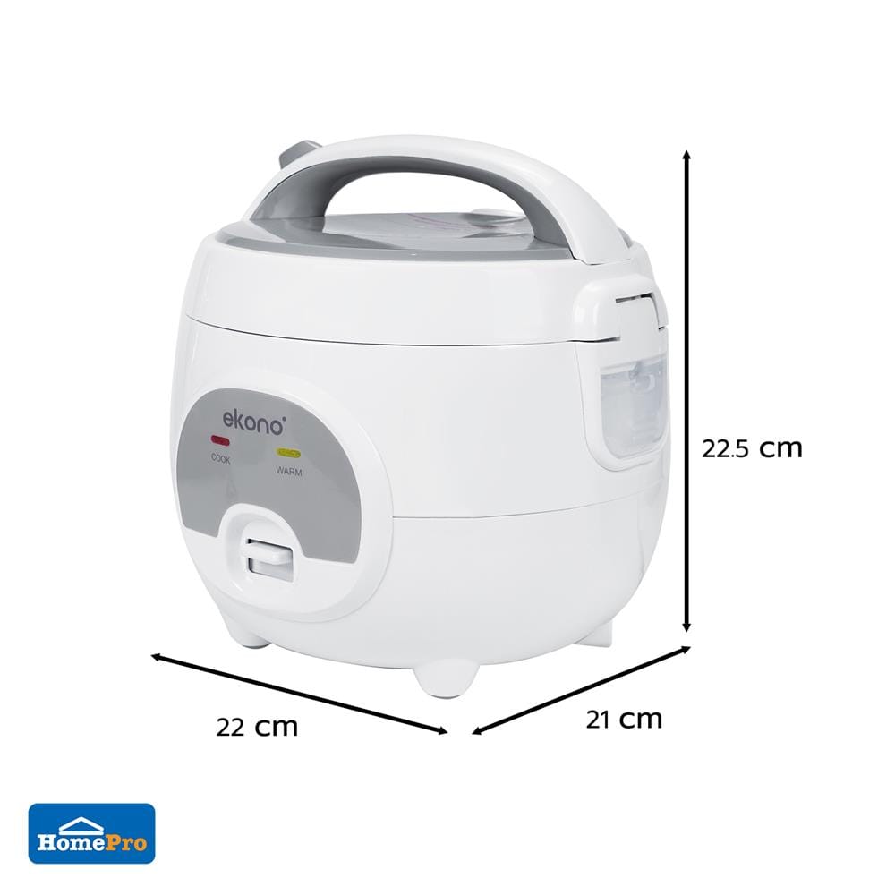 หม้อหุงข้าว MANUAL EKONO RP1325N 0.8 ลิตร สีเทา
